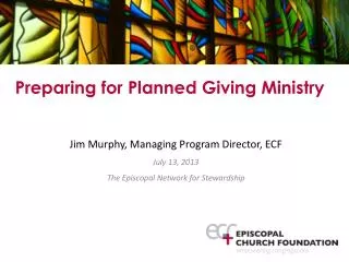 Preparing for Planned Giving Ministry