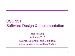 CSE 331 Software Design &amp; Implementation