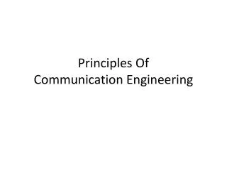 Principles Of Communication Engineering