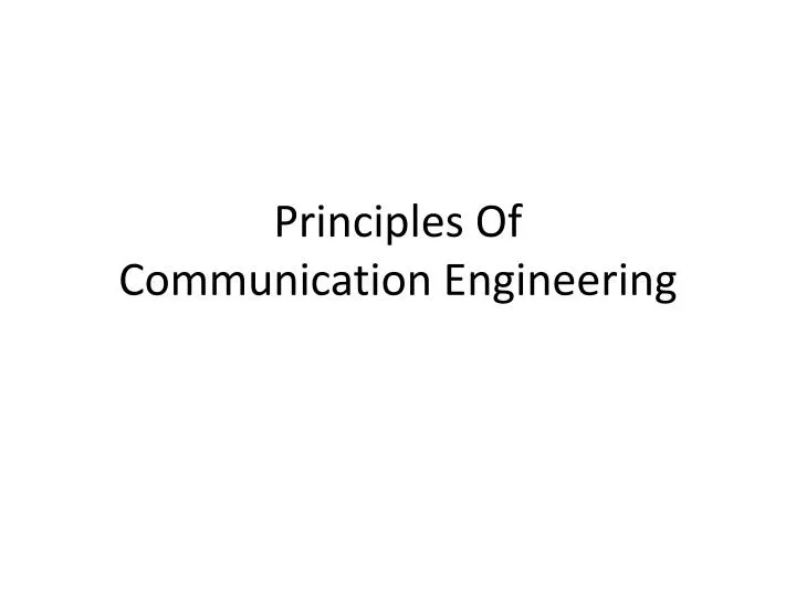 principles of communication engineering