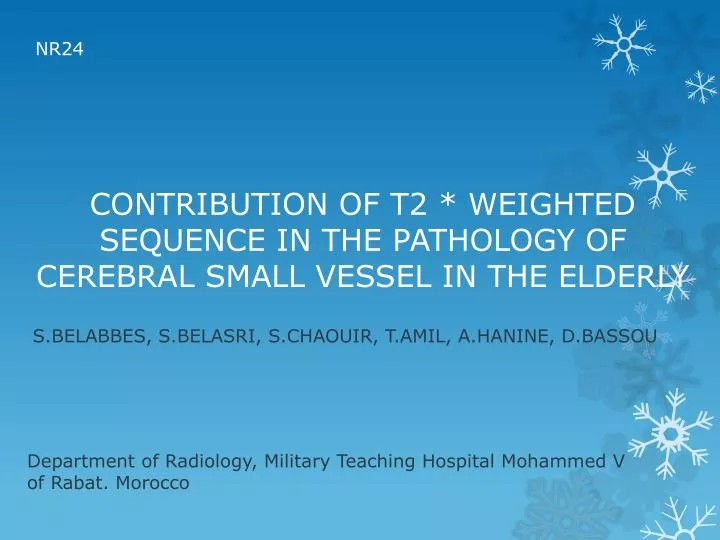 contribution of t2 weighted sequence in the pathology of cerebral small vessel in the elderly
