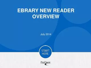 ebrary New reader Overview