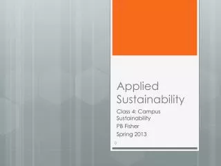 Applied Sustainability