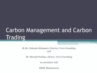 Carbon Management and Carbon Trading