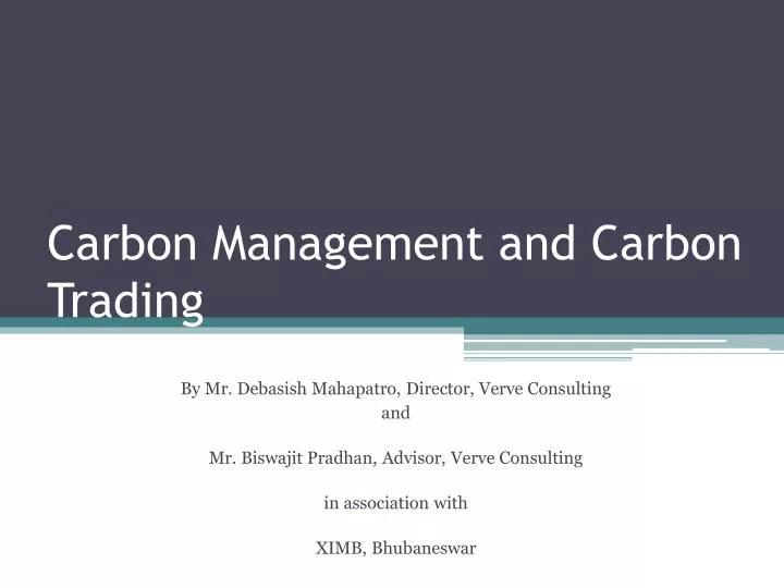 carbon management and carbon trading