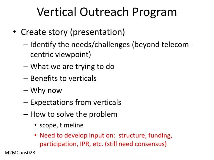 vertical outreach program