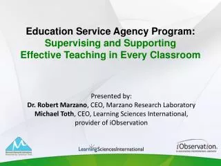 Education Service Agency Program: Supervising and Supporting