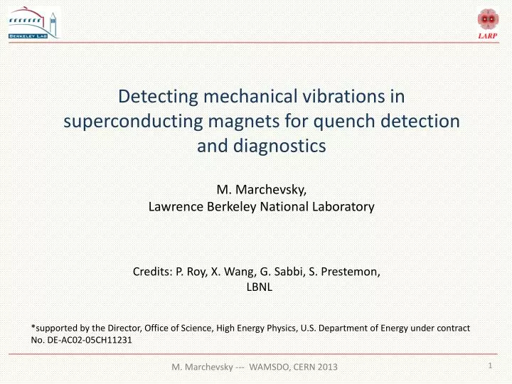 detecting mechanical vibrations in superconducting magnets for quench detection and diagnostics