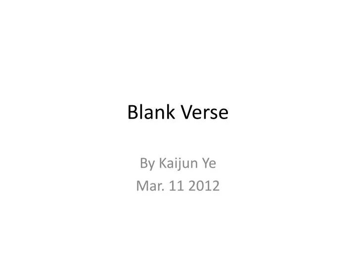 blank verse
