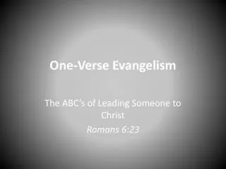 One-Verse Evangelism