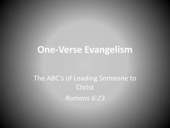 one verse evangelism