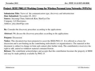 Project: IEEE P802.15 Working Group for Wireless Personal Area Networks (WPANs)