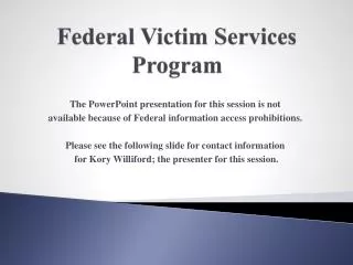 Federal Victim Services Program
