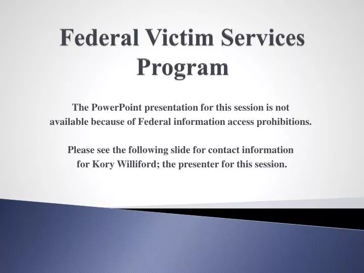 federal victim services program