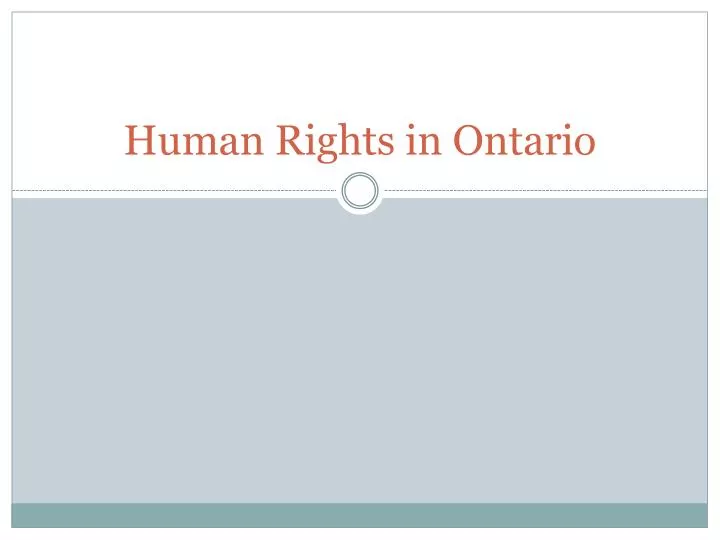 human rights in ontario