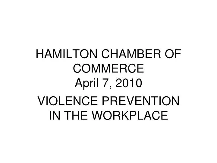 hamilton chamber of commerce april 7 2010