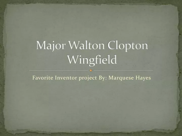 major walton c lopton wingfield