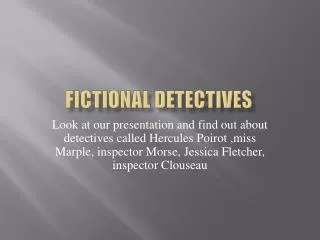 Fictional detectives