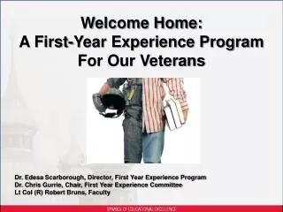 Welcome Home: A First-Year Experience Program For Our Veterans
