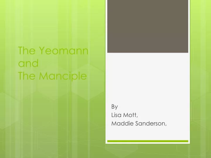 the yeomann and the manciple