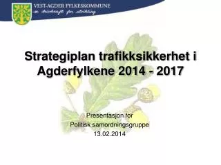 Strategiplan trafikksikkerhet i Agderfylkene 2014 - 2017