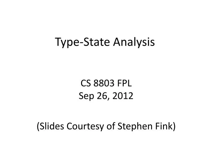 type state analysis