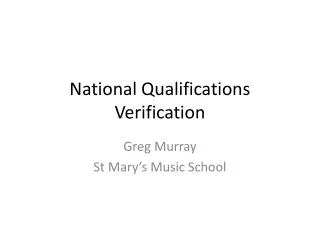 National Qualifications Verification