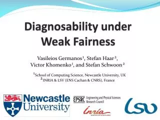 Diagnosability under Weak Fairness