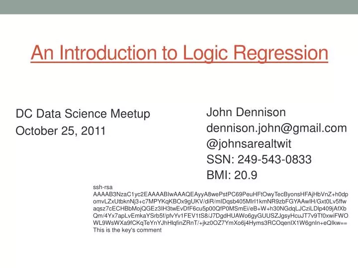 an introduction to logic regression