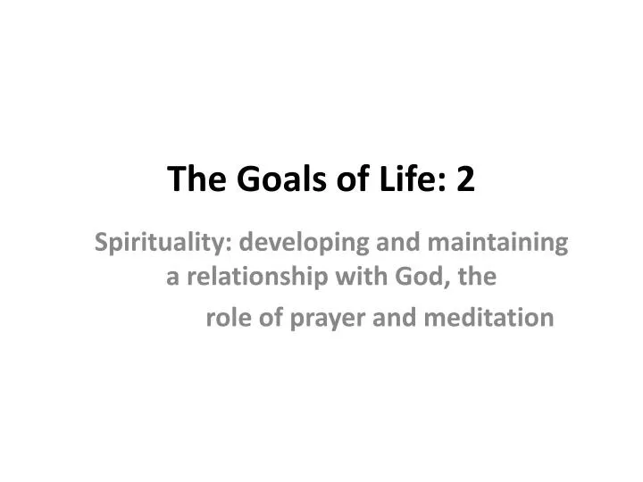 the goals of life 2