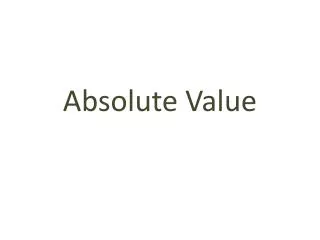 absolute value