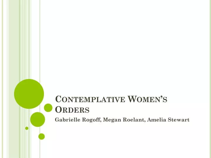 contemplative women s orders