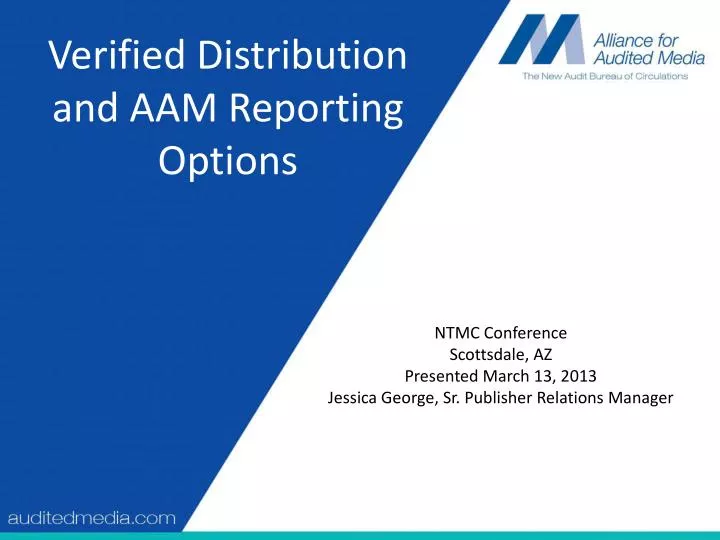 verified distribution and aam reporting options