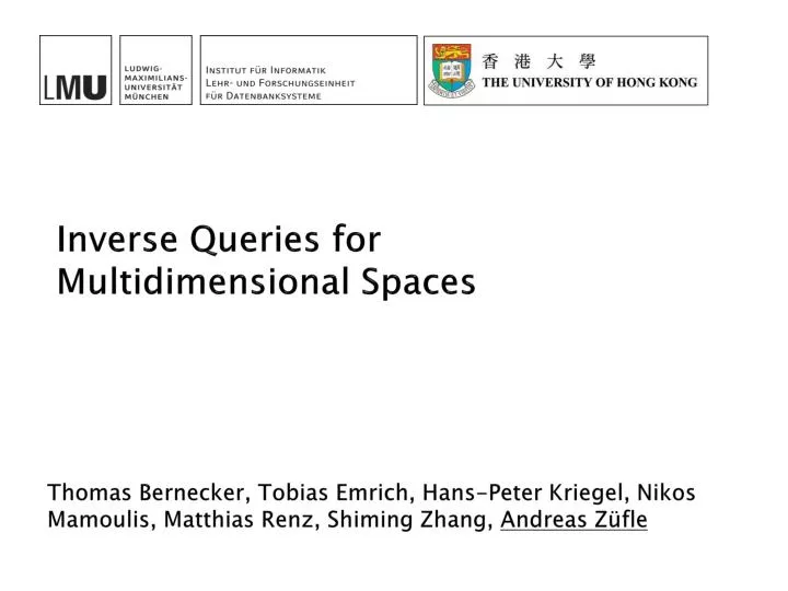 inverse queries for multidimensional spaces