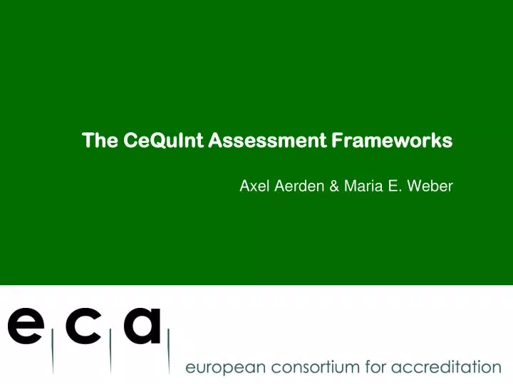 the cequint assessment frameworks