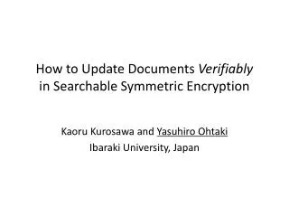 How to Update Documents Verifiably in Searchable Symmetric Encryption