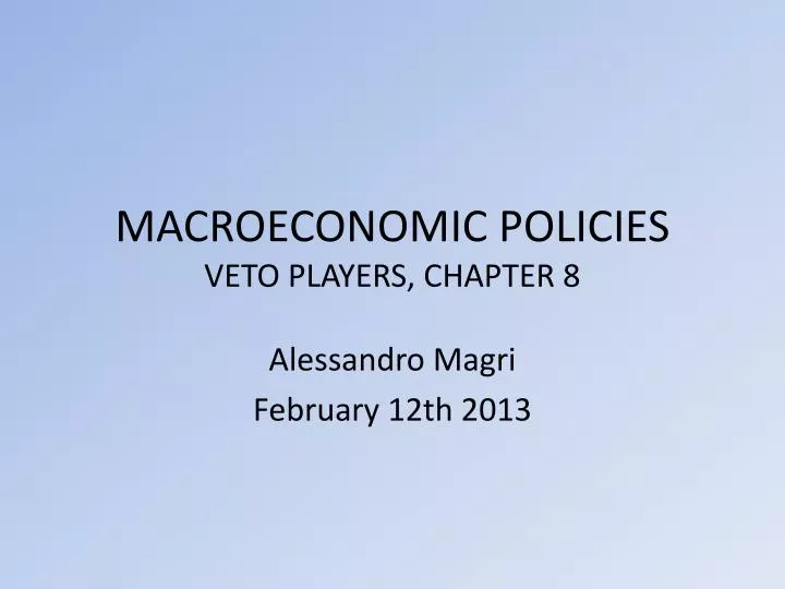 macroeconomic policies veto players chapter 8