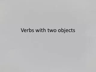 verbs with two objects