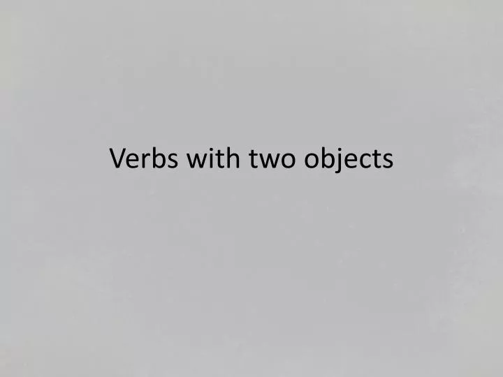 verbs with two objects