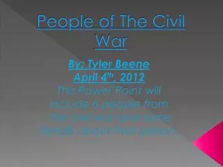 People of The Civil War