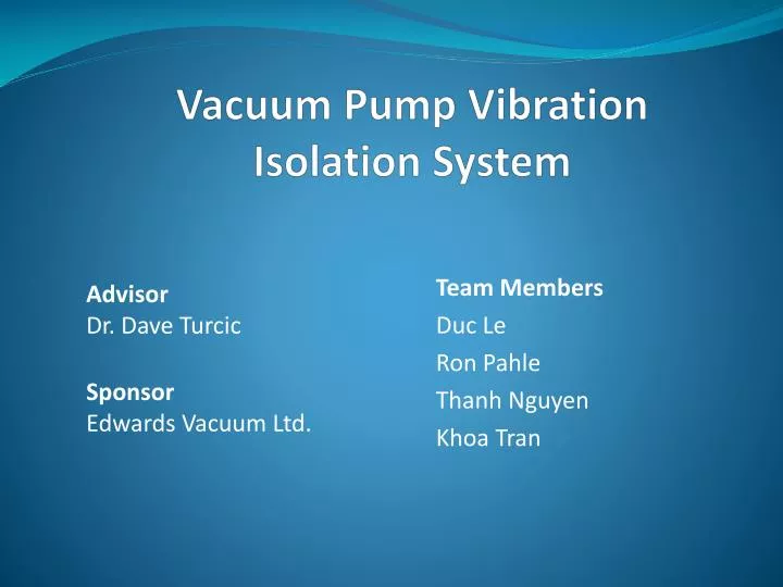 vacuum pump vibration isolation system