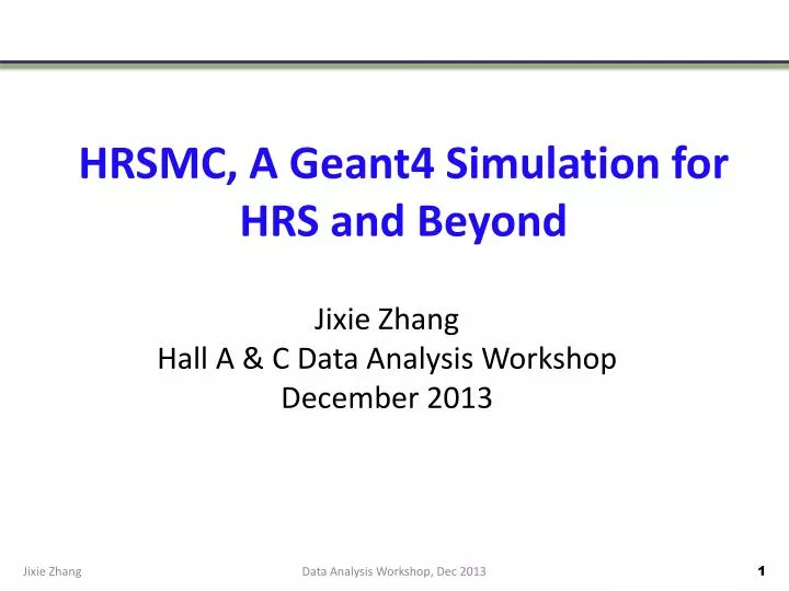 hrsmc a geant4 simulation for hrs and beyond