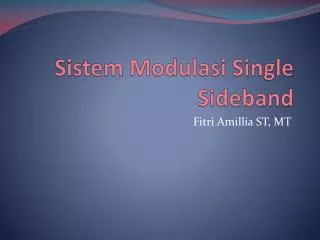 sistem modulasi single sideband