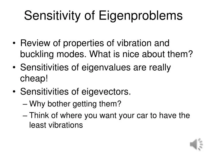 sensitivity of eigenproblems