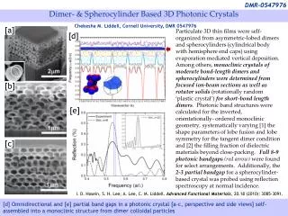 Dimer - &amp; Spherocylinder Based 3D Photonic Crystals