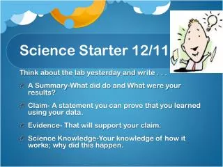 Science Starter 12/11