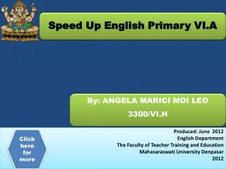 Produced: June 2012 English Department The Faculty of Teacher Training and Education
