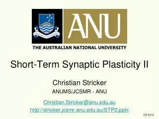 THE AUSTRALIAN NATIONAL UNIVERSITY