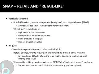 SNAP – RETAIL AND “RETAIL-LIKE”