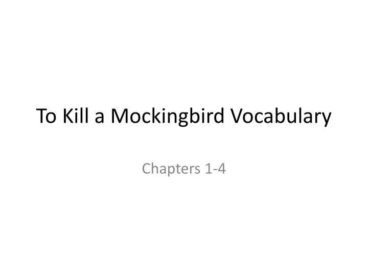to kill a mockingbird vocabulary